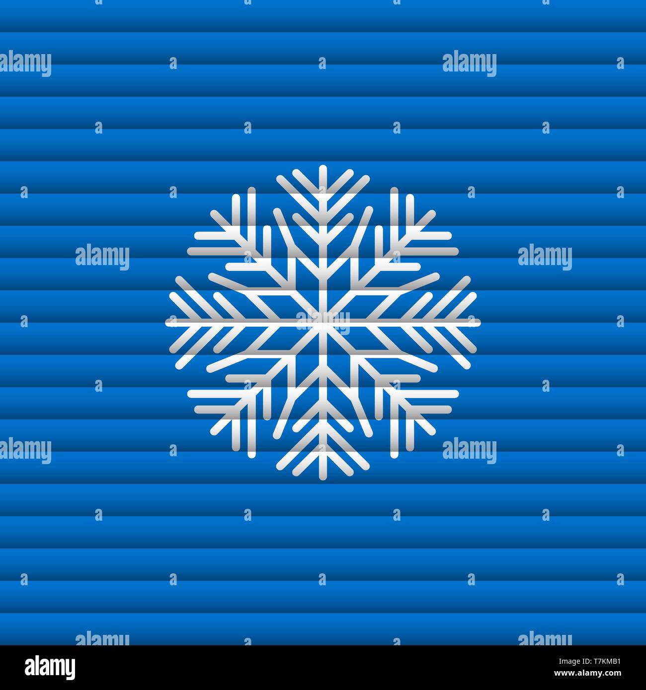 White isolated snowflake on blue background. Vector illustration Stock ...