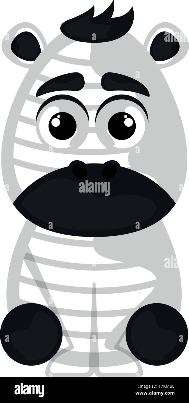Isolated cute zebra on white background Stock Vector