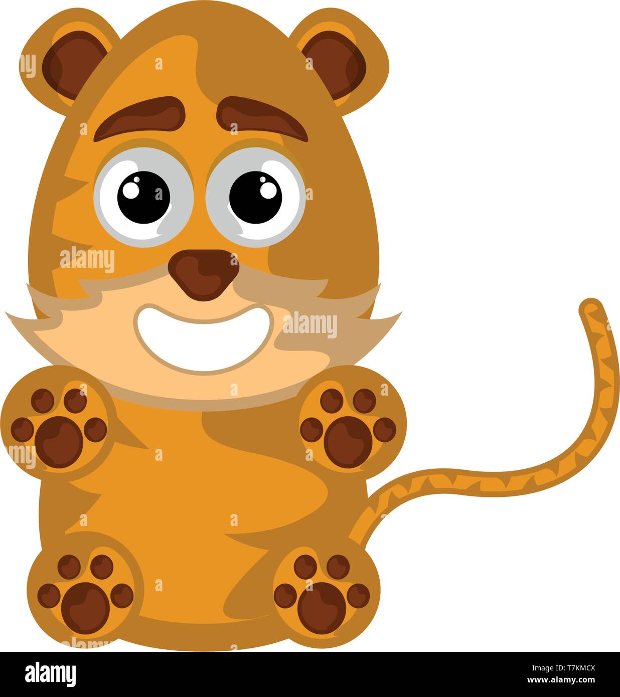 Isolated cute happy tiger on white background Stock Vector Image & Art ...