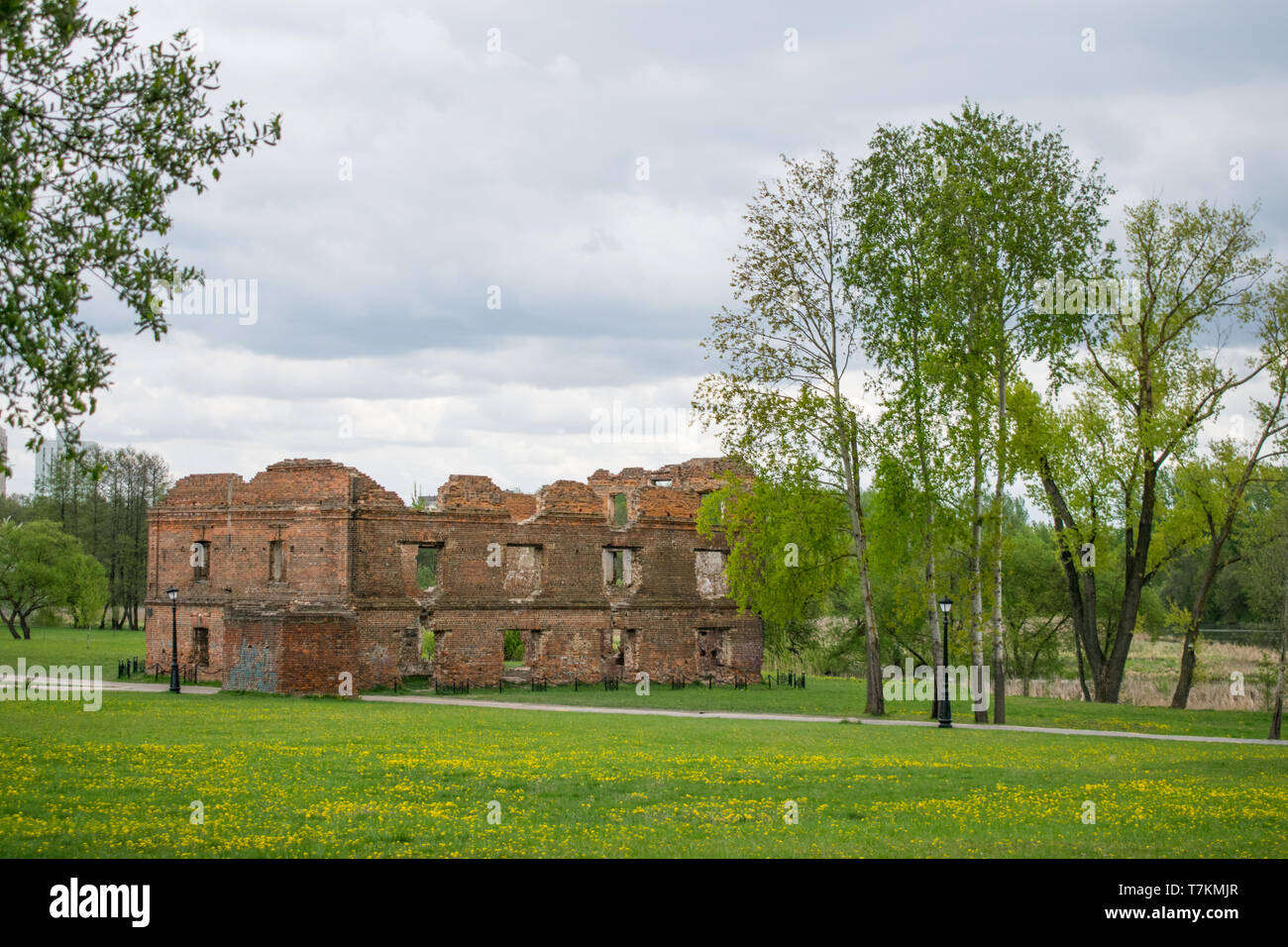 Old brick wall with brick filled window. Old building Stock Photo - Alamy