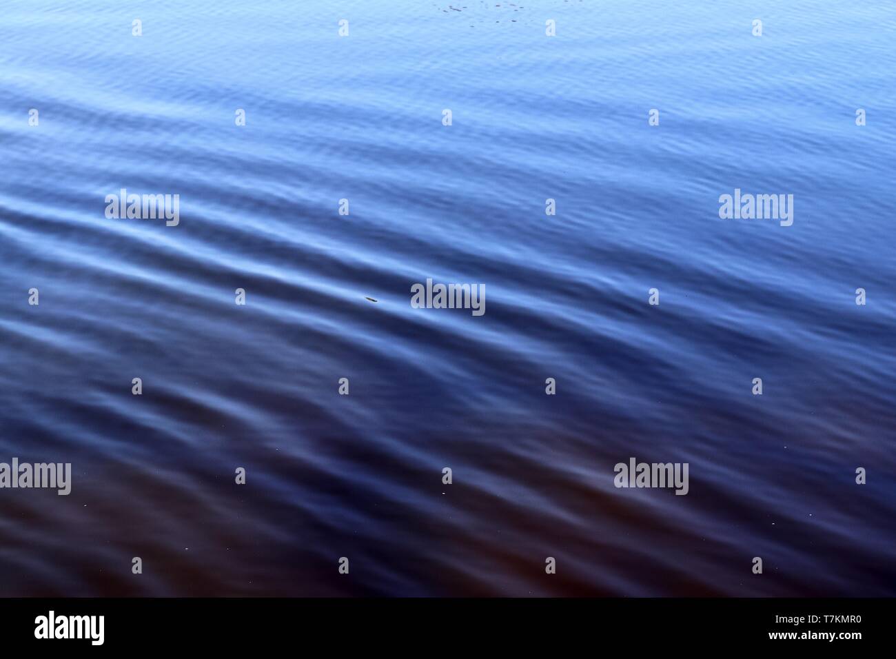 Close up surface of floating water with ripples and waves and some ...