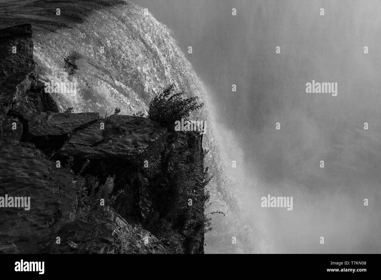 niagara falls in black and white Stock Photo