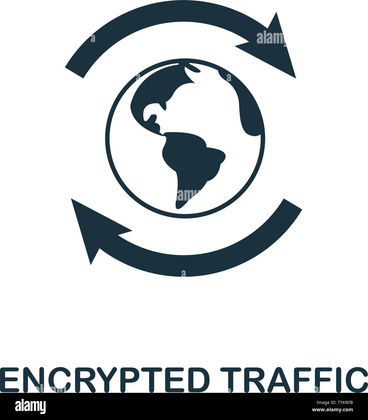 Encrypted Traffic icon. Creative element design from icons collection. Pixel perfect Encrypted Traffic icon for web design, apps, software, print usag Stock Vector