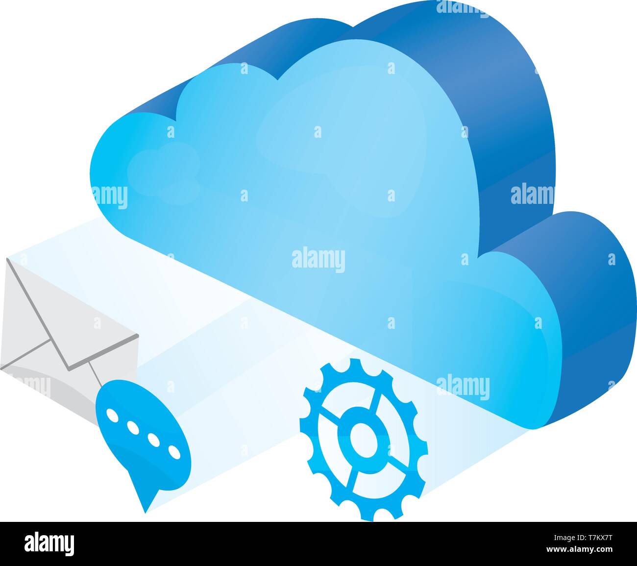 3d cloud computing icon with different symbols Stock Vector Image & Art ...