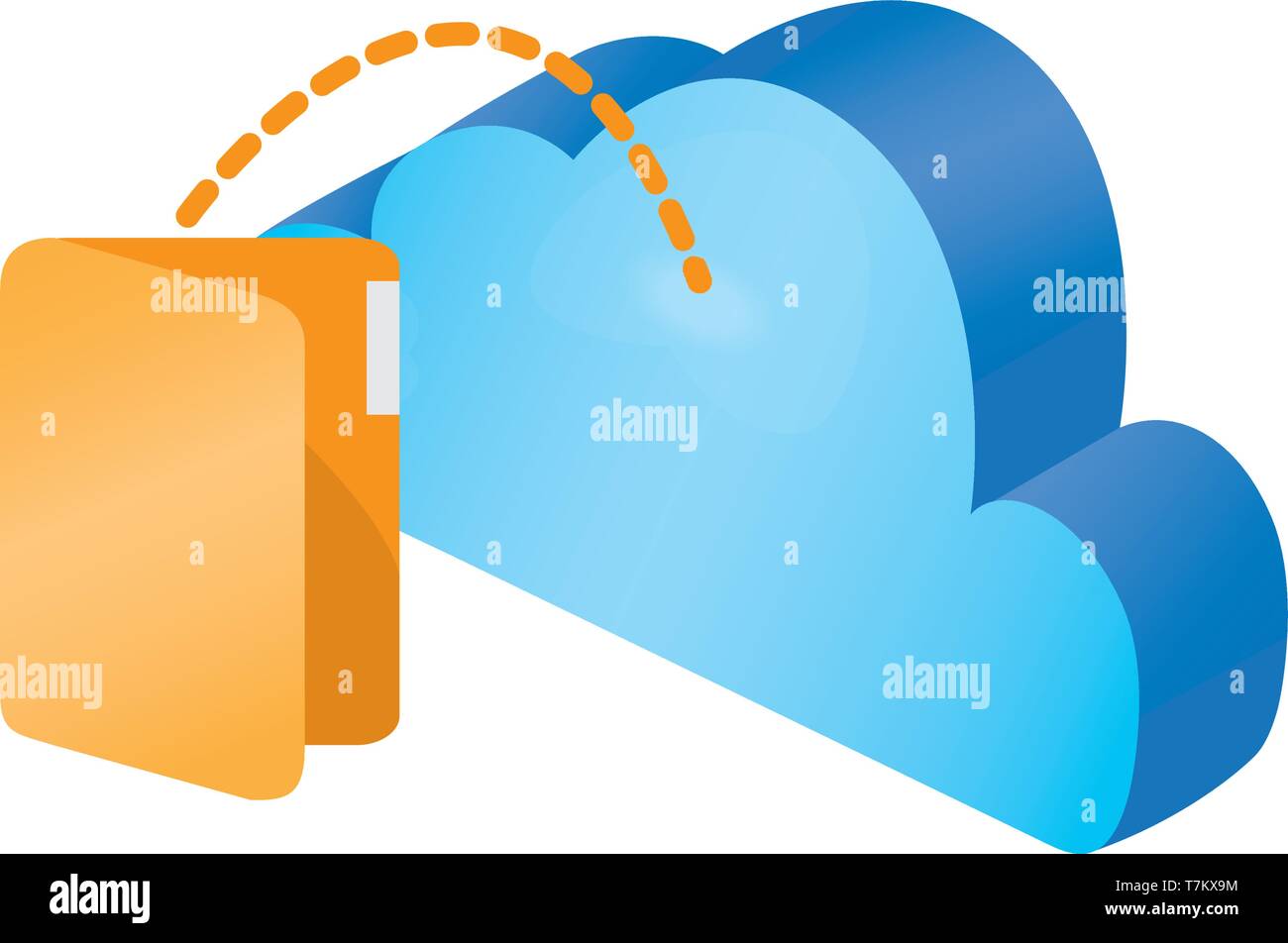 3d cloud computing icon with a folder symbol Stock Vector Image & Art ...