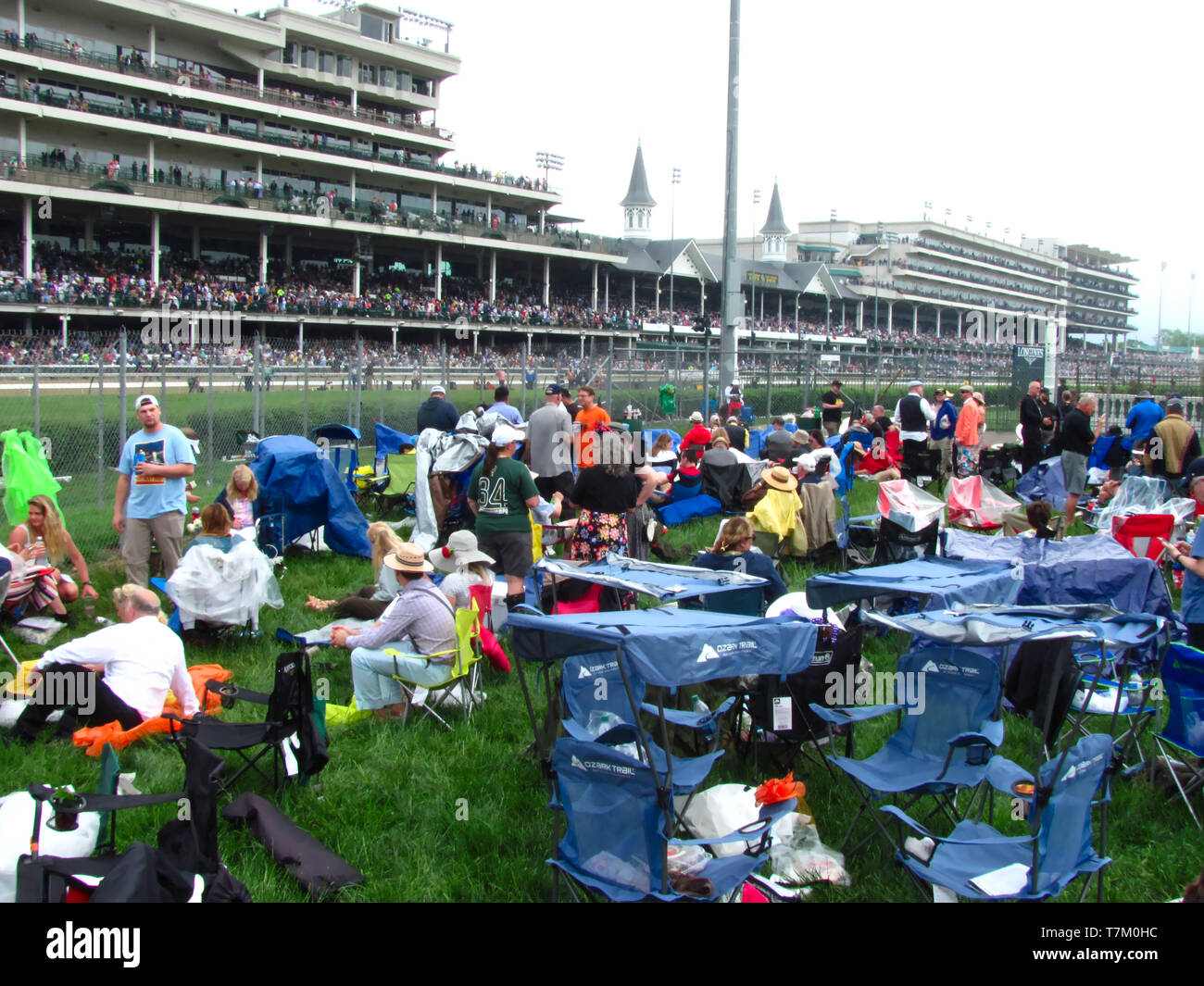 Kentucky Derby Infield track at 145th Churchill Down with people Stock