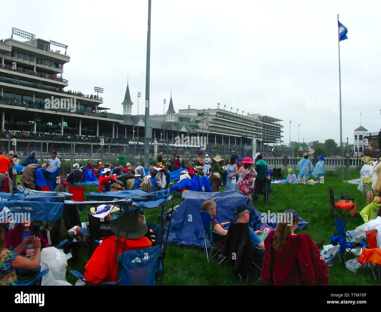 Kentucky Derby Infield track at 145th Churchill Down with people Stock