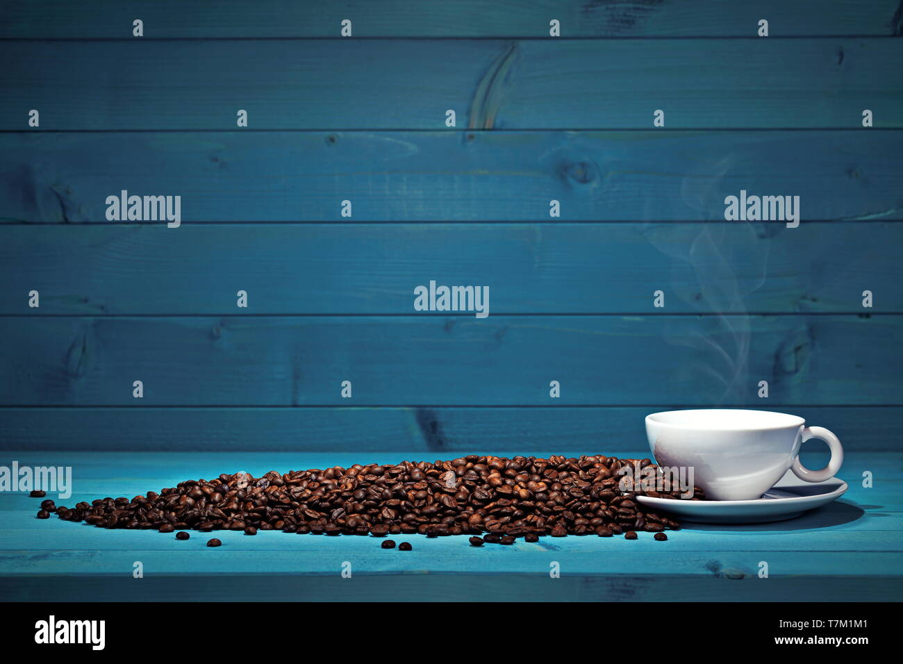 blue coffee background Stock Photo - Alamy