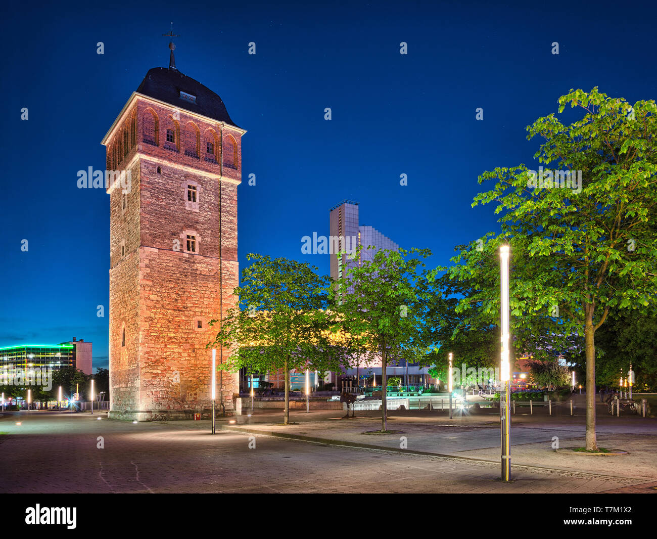 Chemnitz red tower, Saxony, Germany Stock Photo