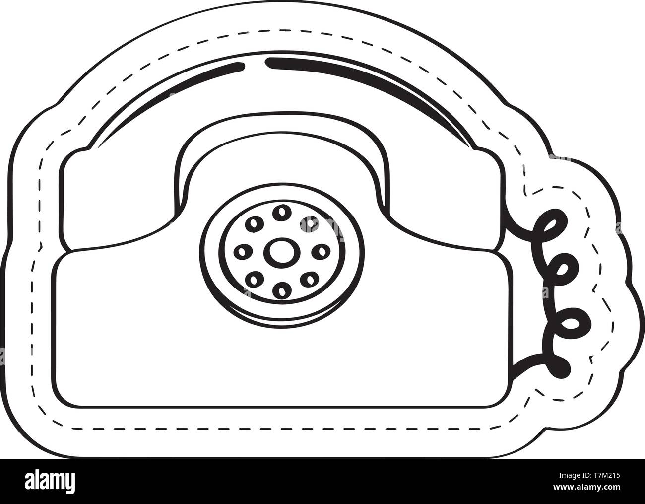 Vintage telephone icon dotted sticker Stock Vector Image & Art Alamy