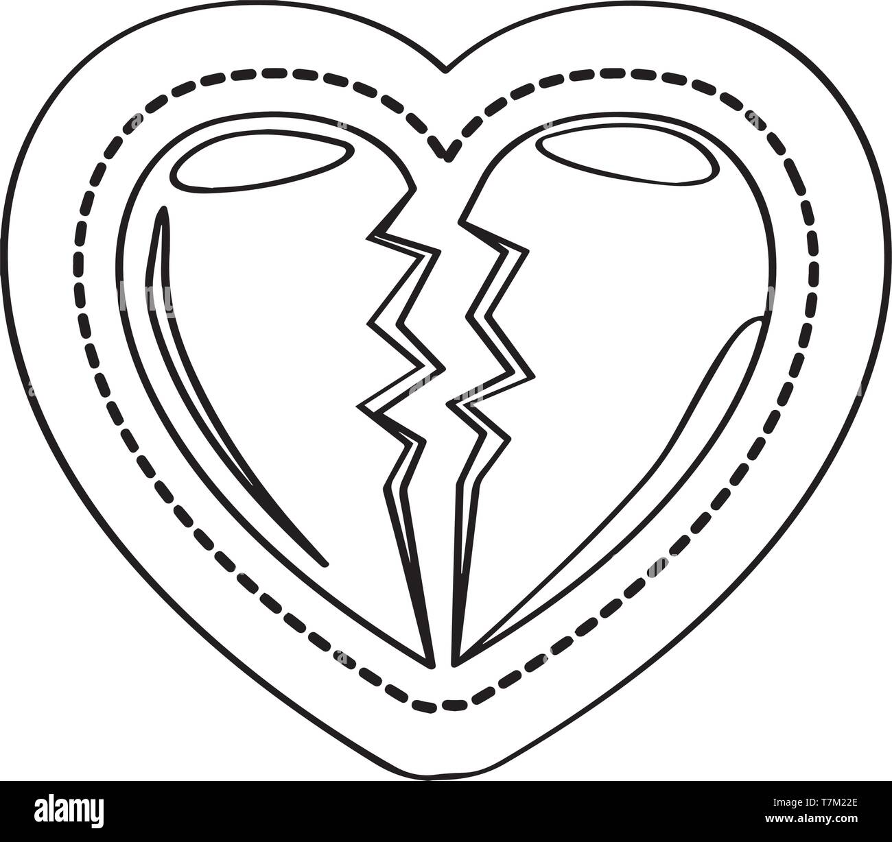 Broken Heart Icon Dotted Sticker Stock Vector Image And Art Alamy 8387