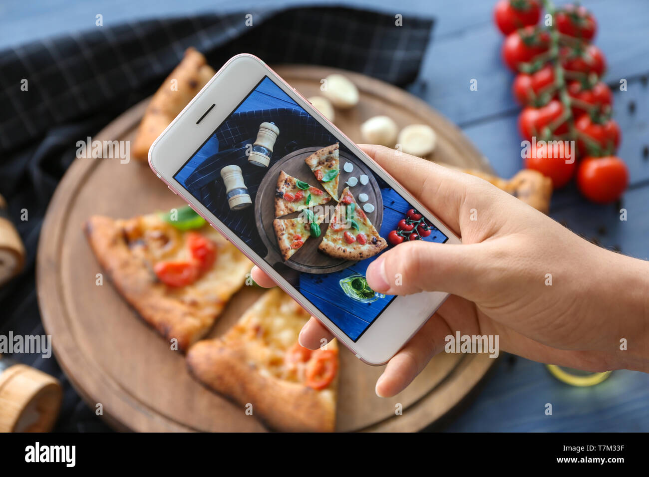 Woman hand taking slices delicious hi-res stock photography and images ...