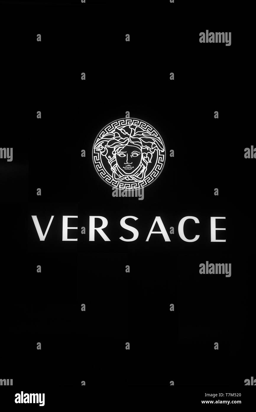 Versace Logo Black and White Stock Photos & Images - Alamy