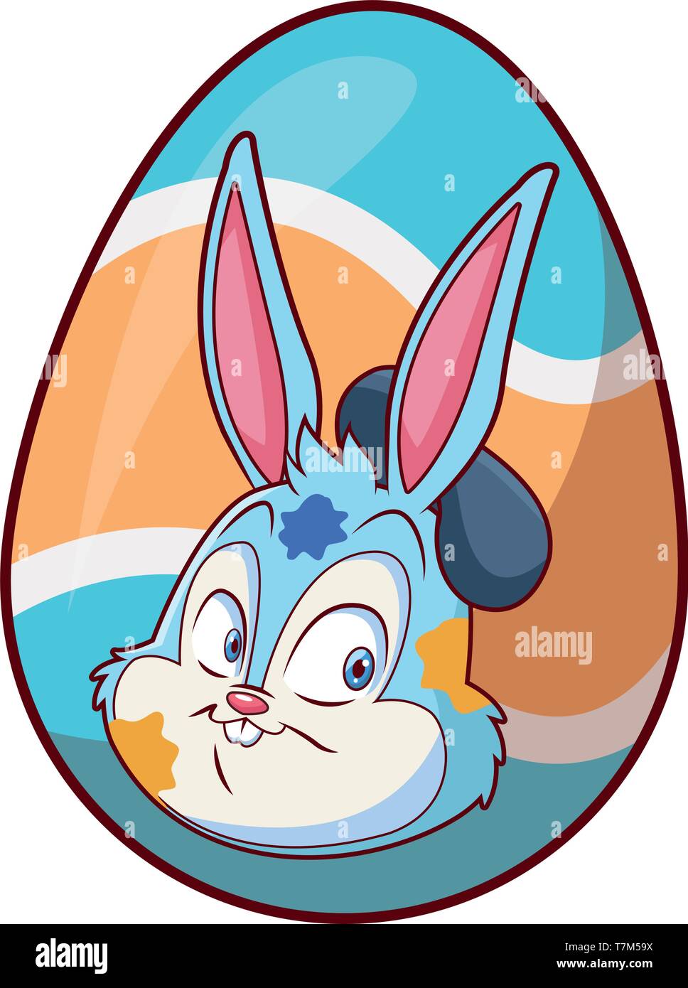 Colorful easter egg bunny portrait Stock Vector Image & Art - Alamy