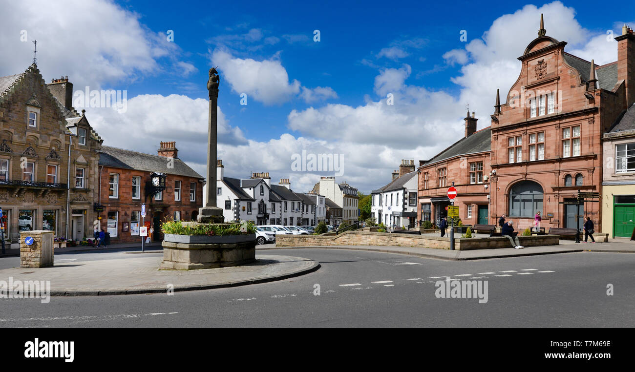 The centre of Melrose in the Scottish Borders Stock Photo