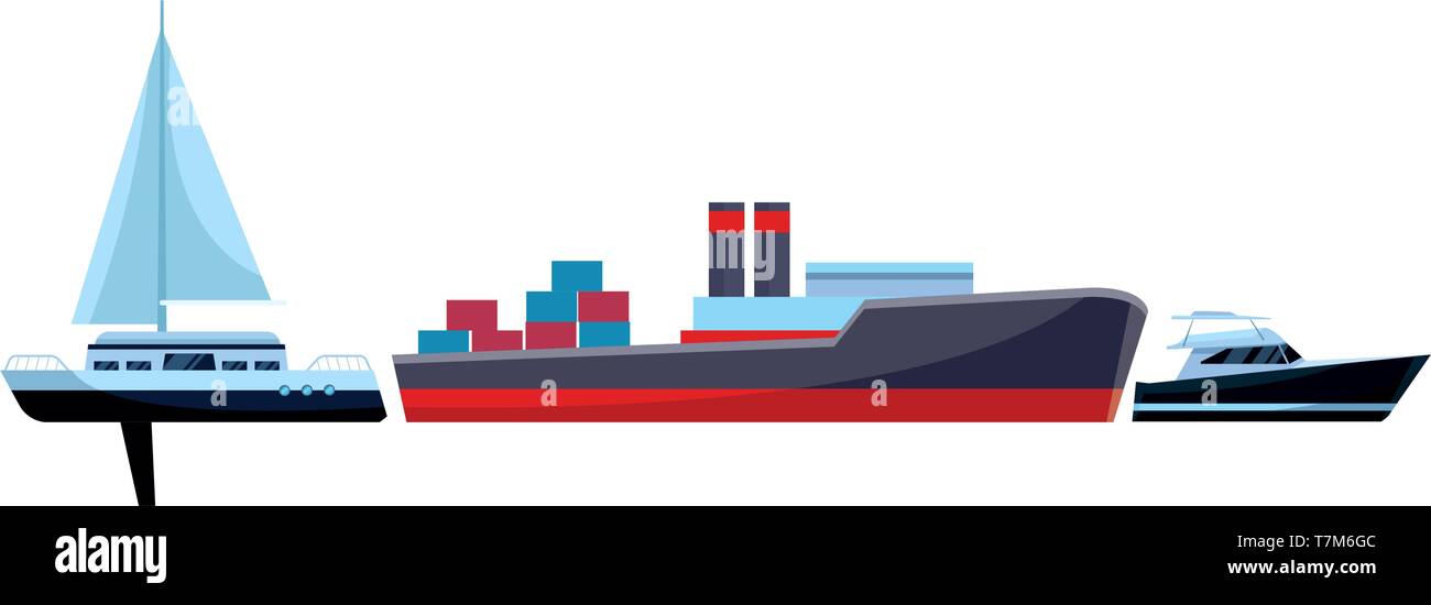 Red and black container ship Stock Vector Images - Alamy