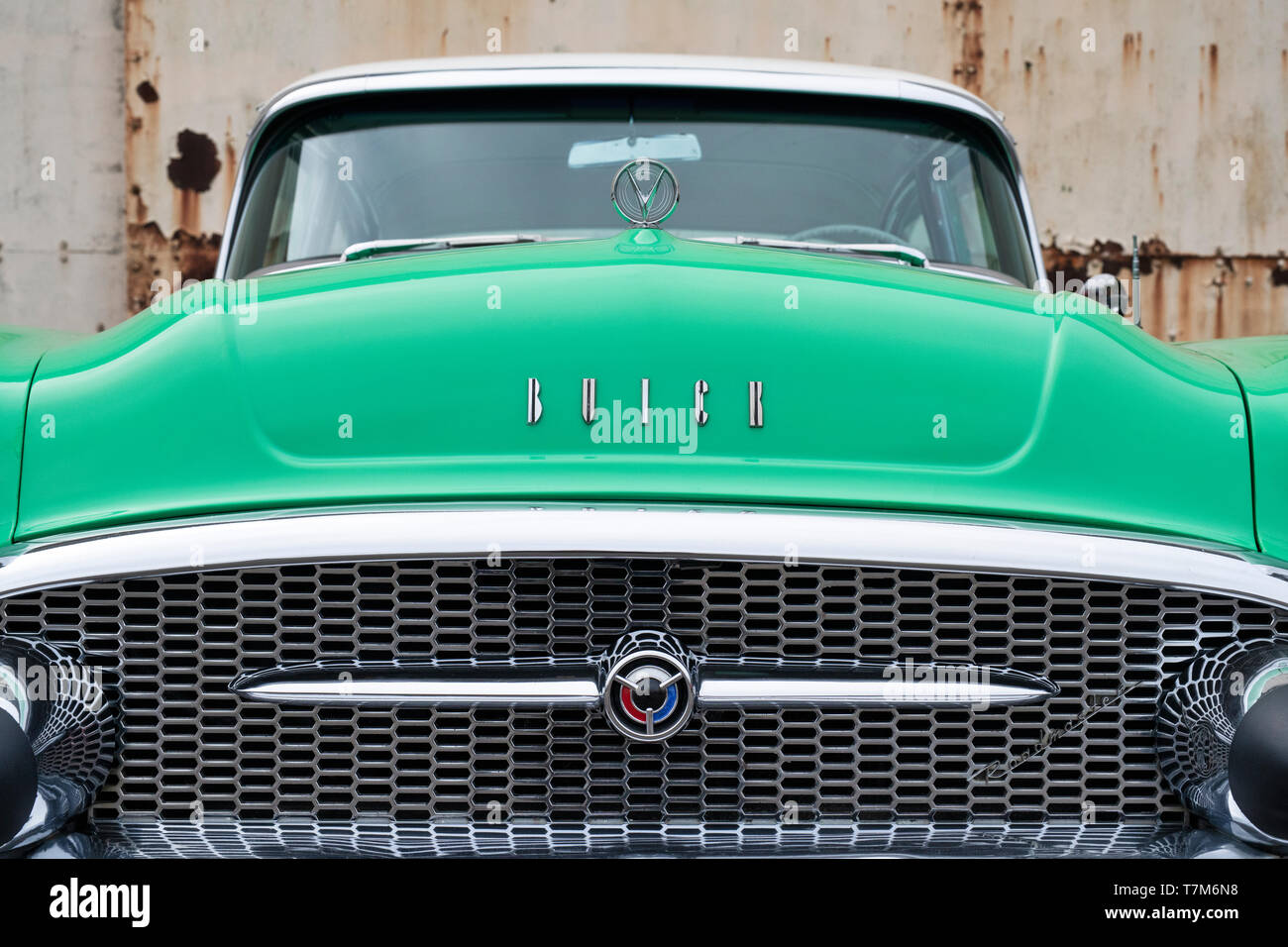 1955 Buick Roadmaster at Bicester heritage centre 'Drive it Day'. Bicester, Oxfordshire, England Stock Photo