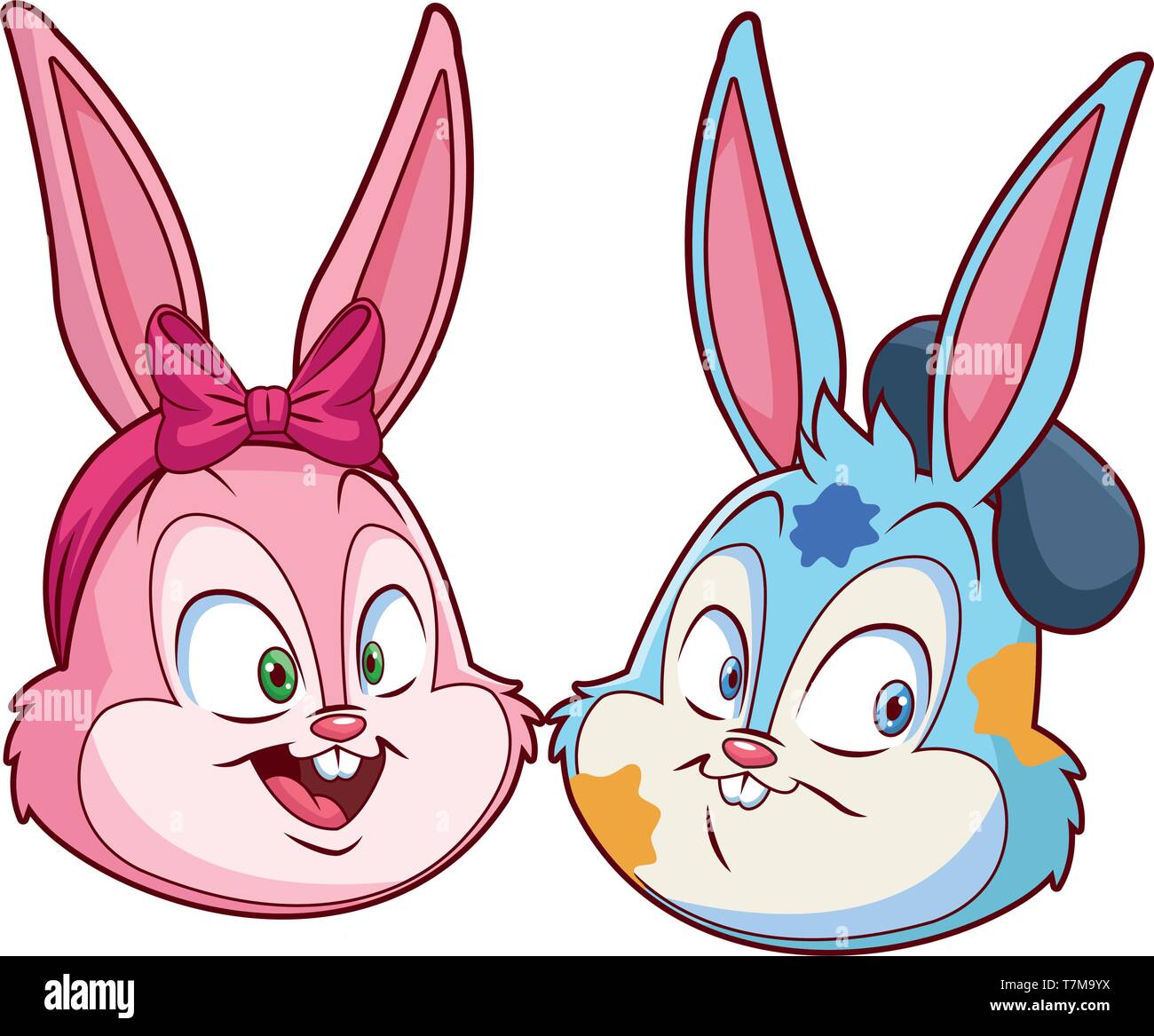 Cute easter bunny happy friends portrait Stock Vector Image & Art - Alamy