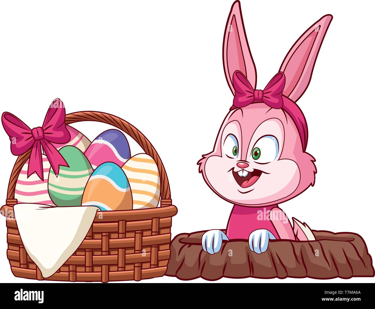 Cute easter bunny celebration rabbit hole Stock Vector Image & Art - Alamy