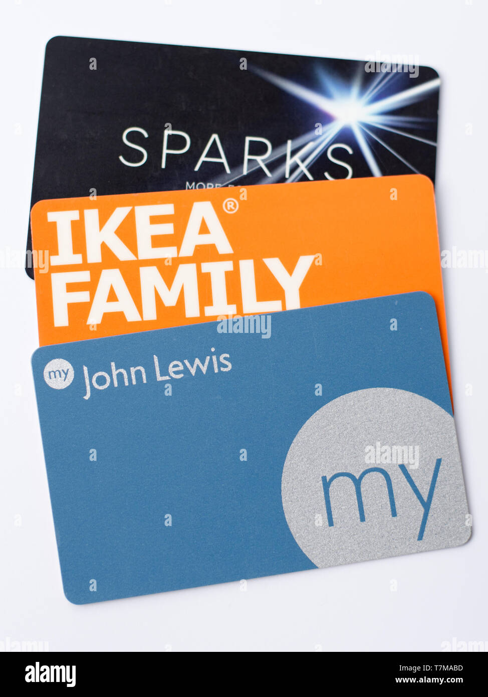 Loyalty Card - M&S Sparks, Ikea family and My John Lewis Stock Photo