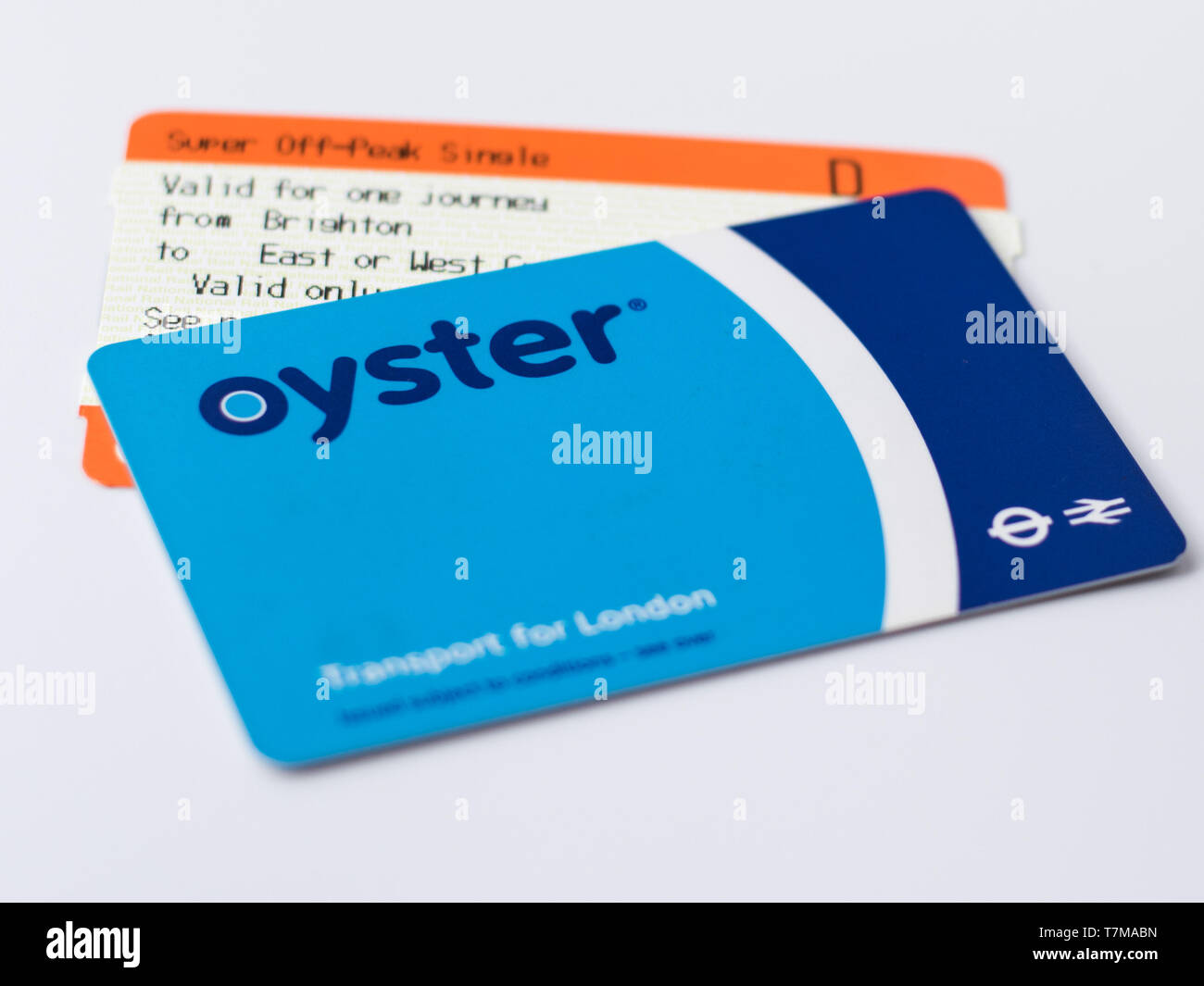Oyster and National rail ticket Stock Photo Alamy