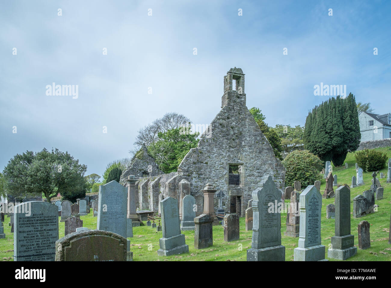 Kirkoswold, Scotland, UK May 06, 2019 The old Kirk Yard and Old Kirk