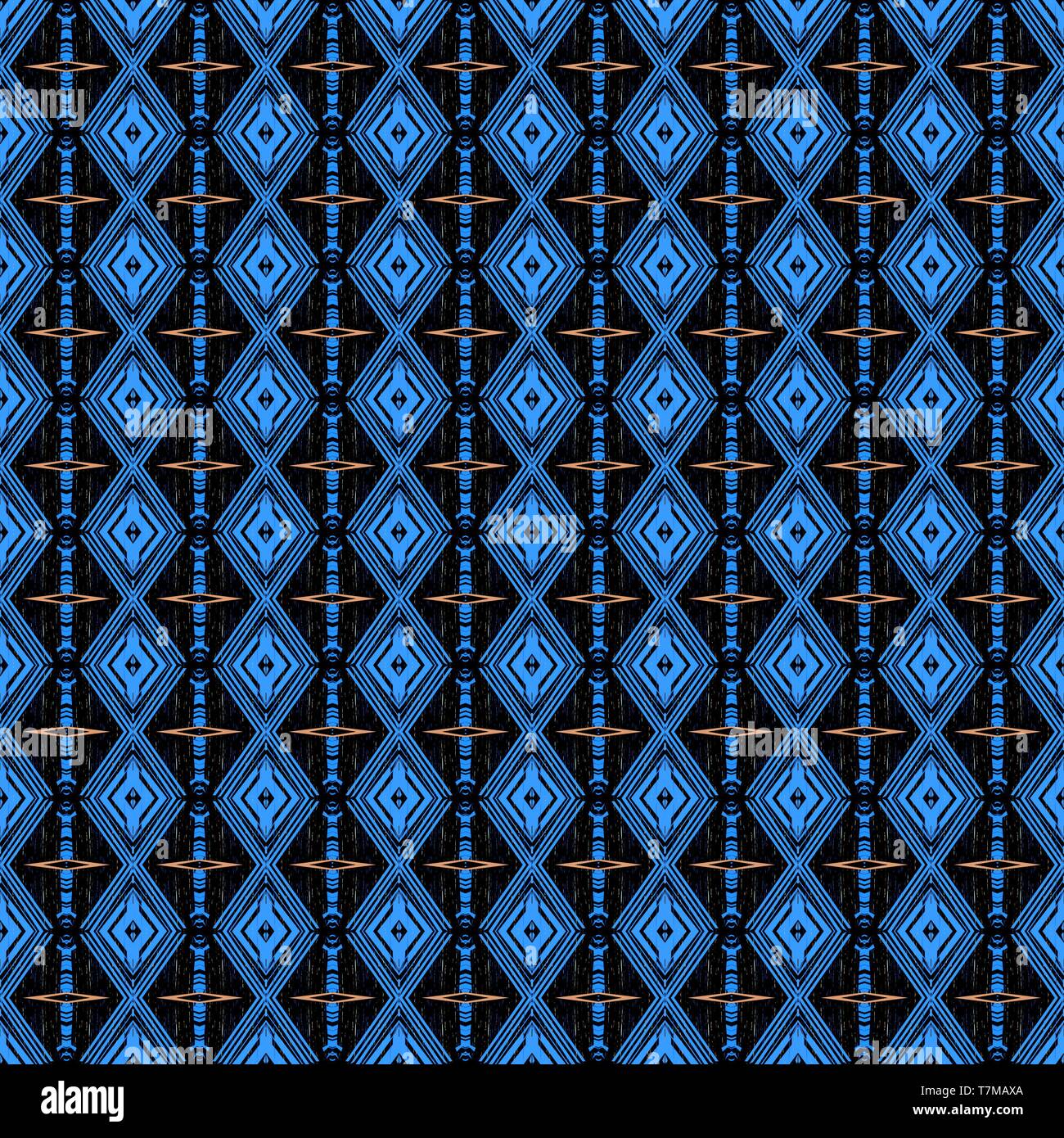 dodger blue black and tan colors dark seamless pattern for