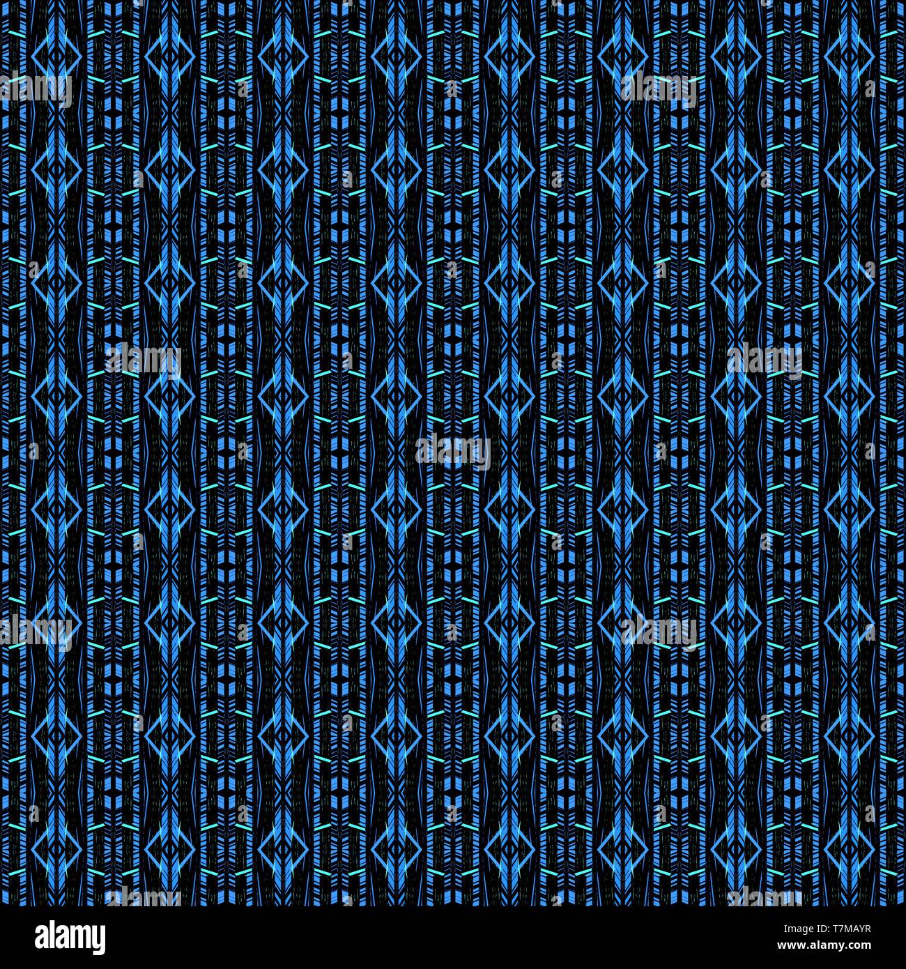 dark seamless pattern with black, dodger blue and strong blue
