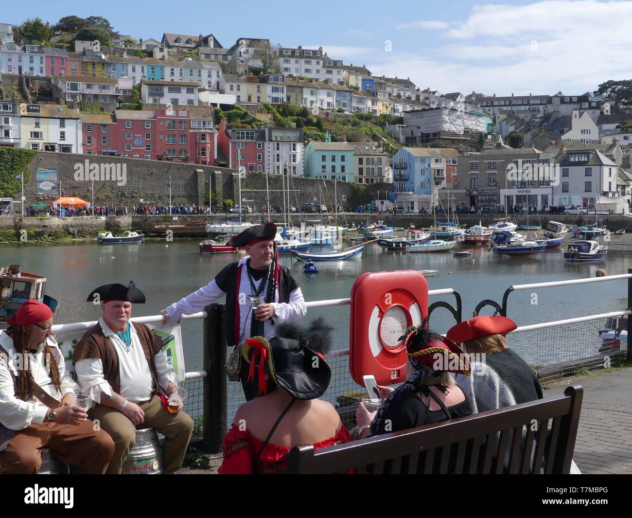 Brixham, UK - 5 May 2019: The 13th Annual Pirate Festival taking place in Brixham, devon, UK. Pirates, rum and music during this 3 day festival. Stock Photo