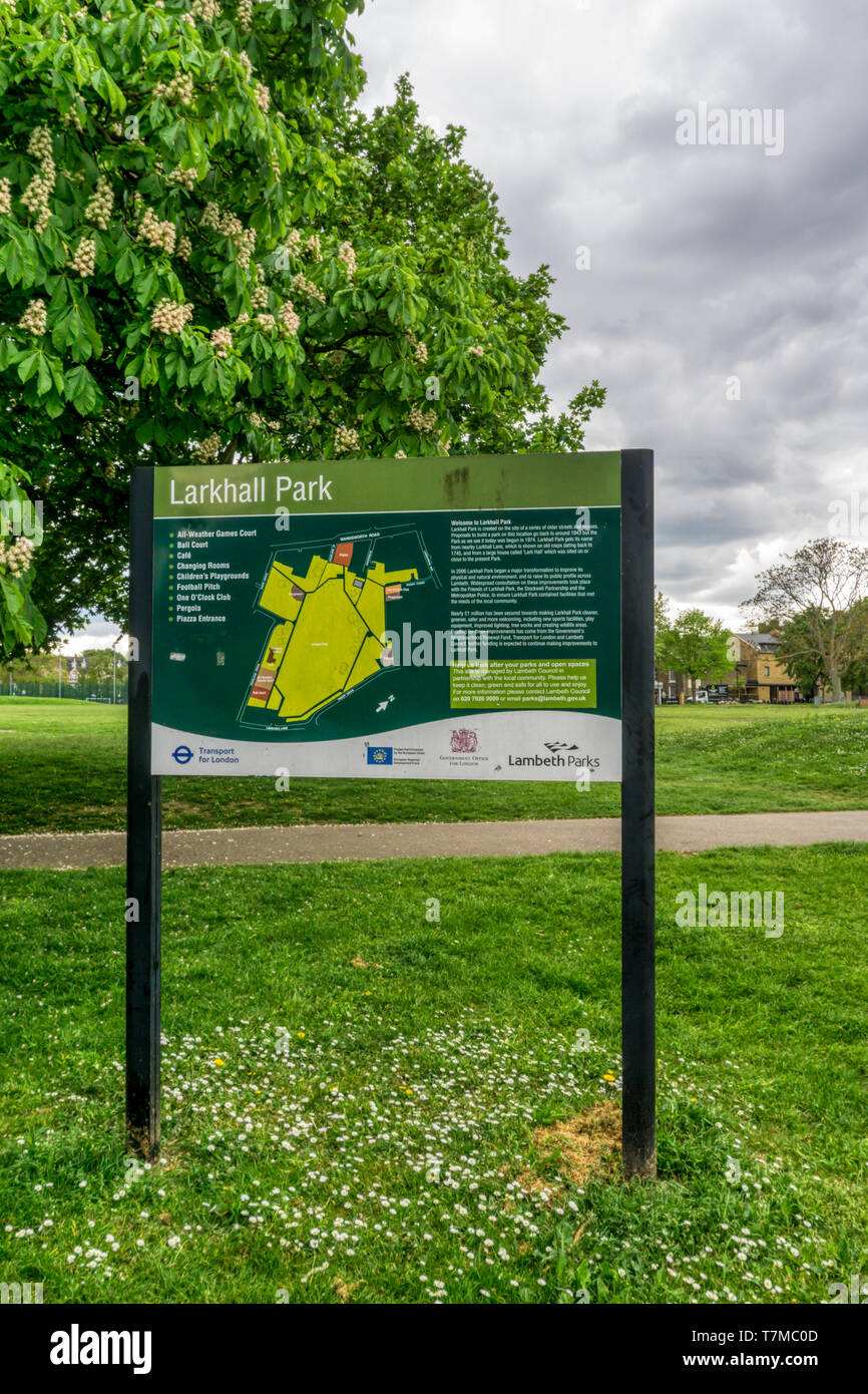 Larkhall Park in Lambeth, just off Wandsworth Road. Stock Photo