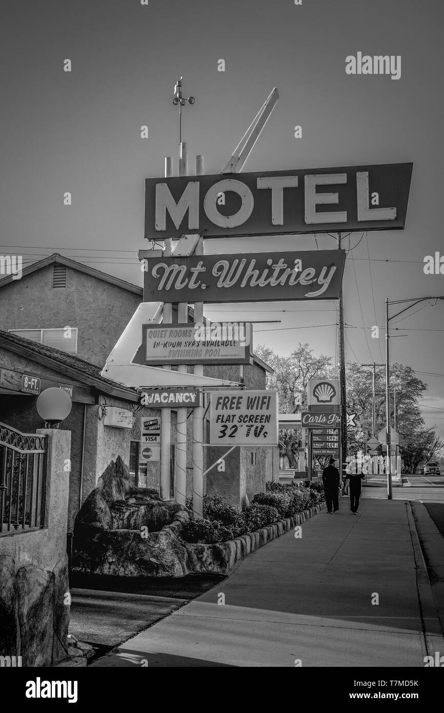 Mount Whitney Motel in the historic village of Lone Pine - LONE PINE CA, UNITED STATES OF AMERICA - MARCH 29, 2019 Stock Photo