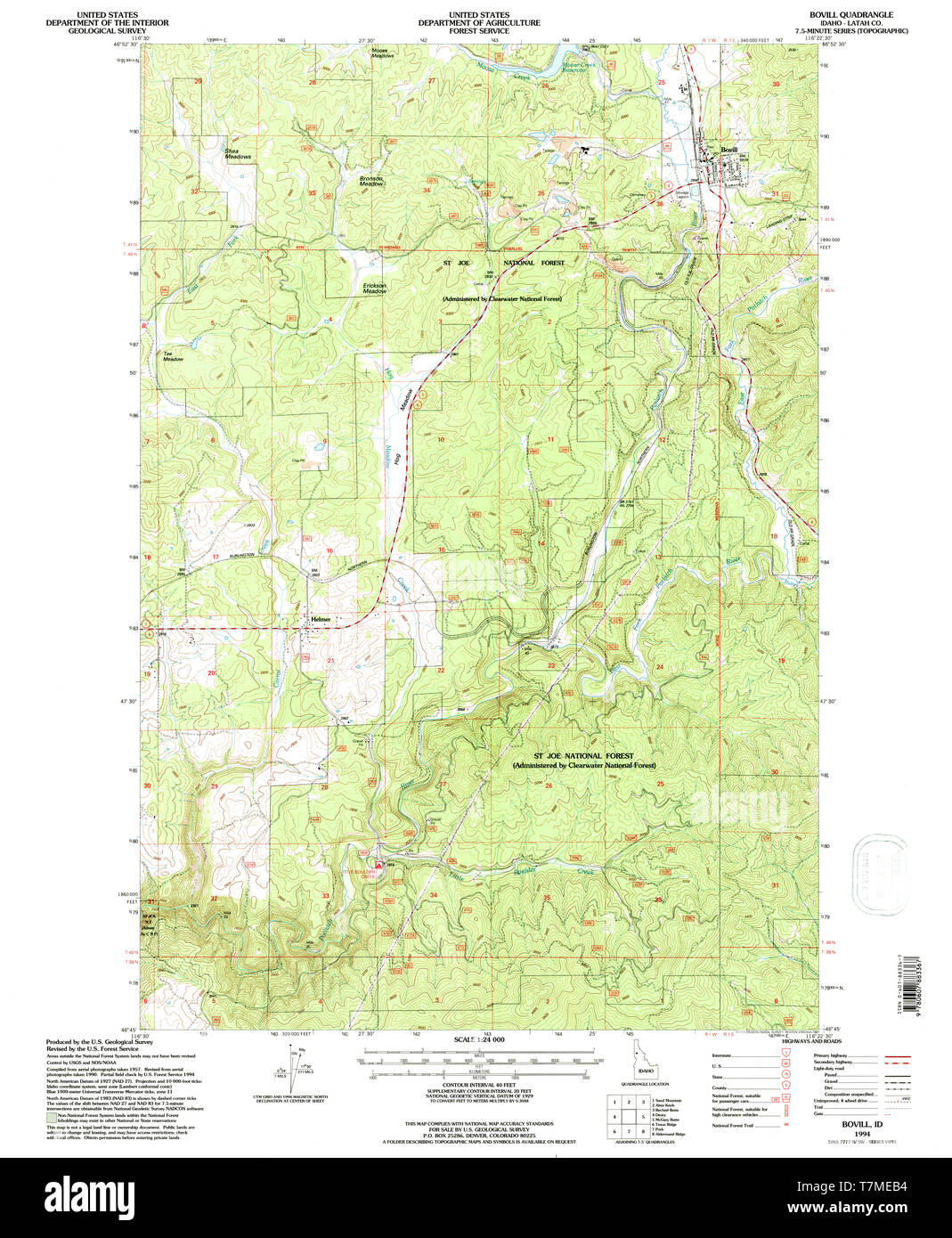 Map of bovill idaho hi-res stock photography and images - Alamy