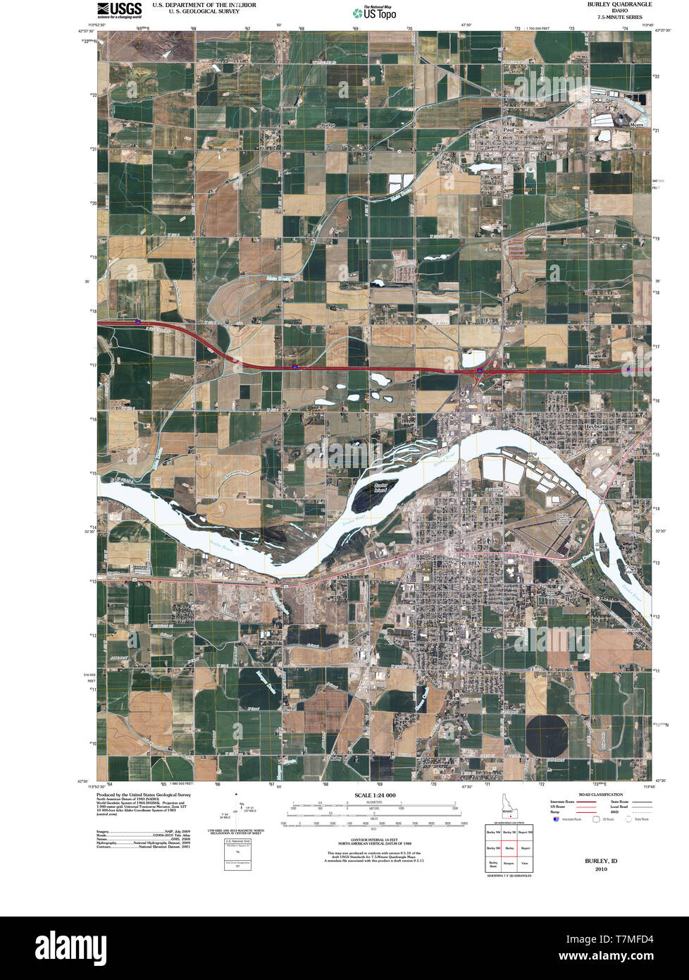 USGS Topo Map of Burley, Idaho