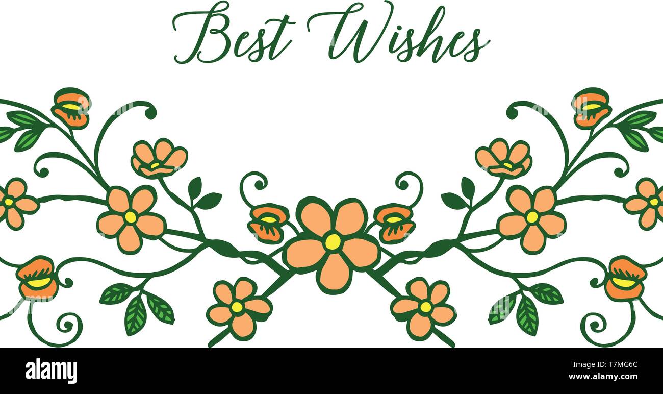 Vector illustration beautiful orange flower frame for writing best ...