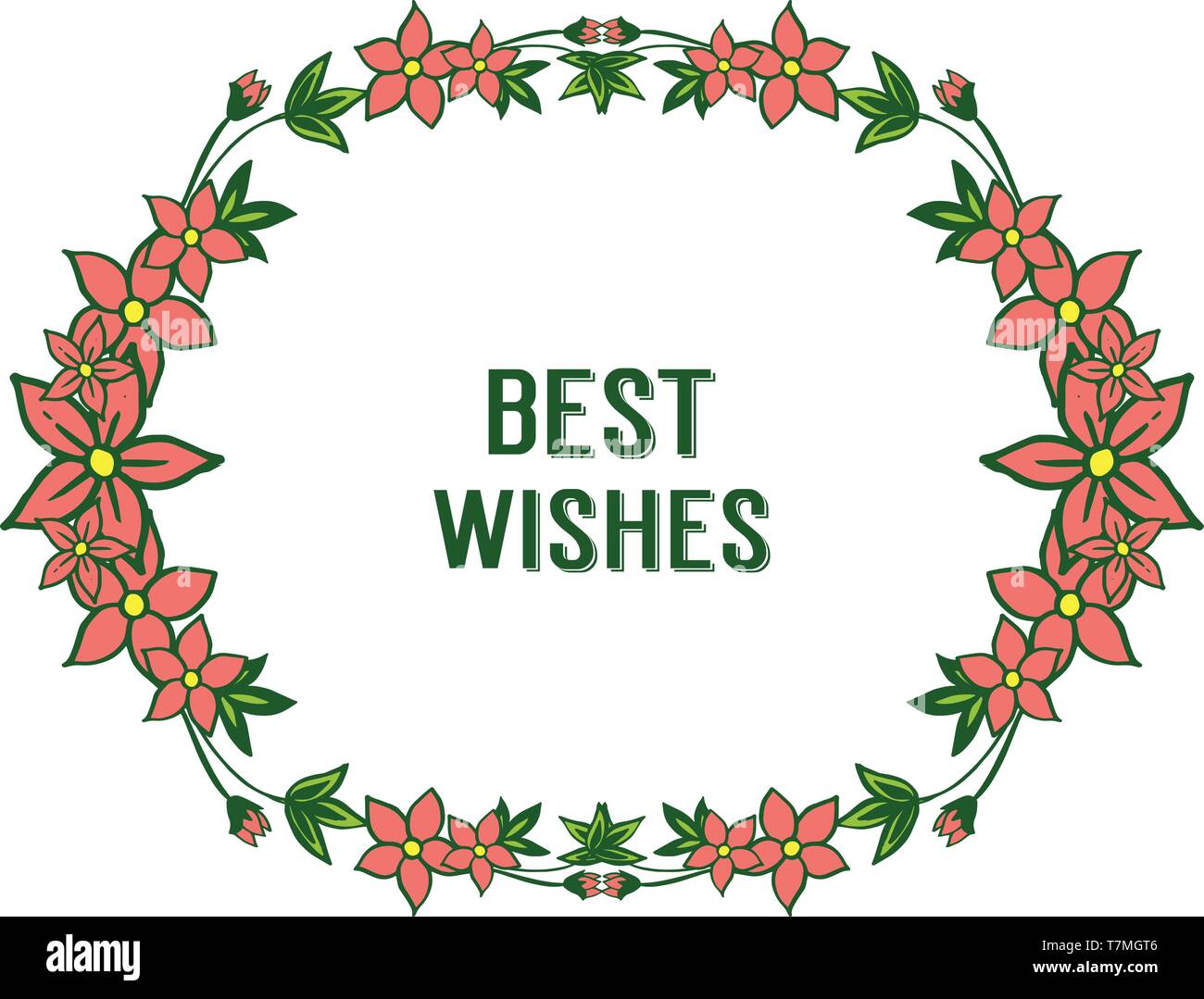 Vector illustration elegant orange flower frame for decor best wishes ...