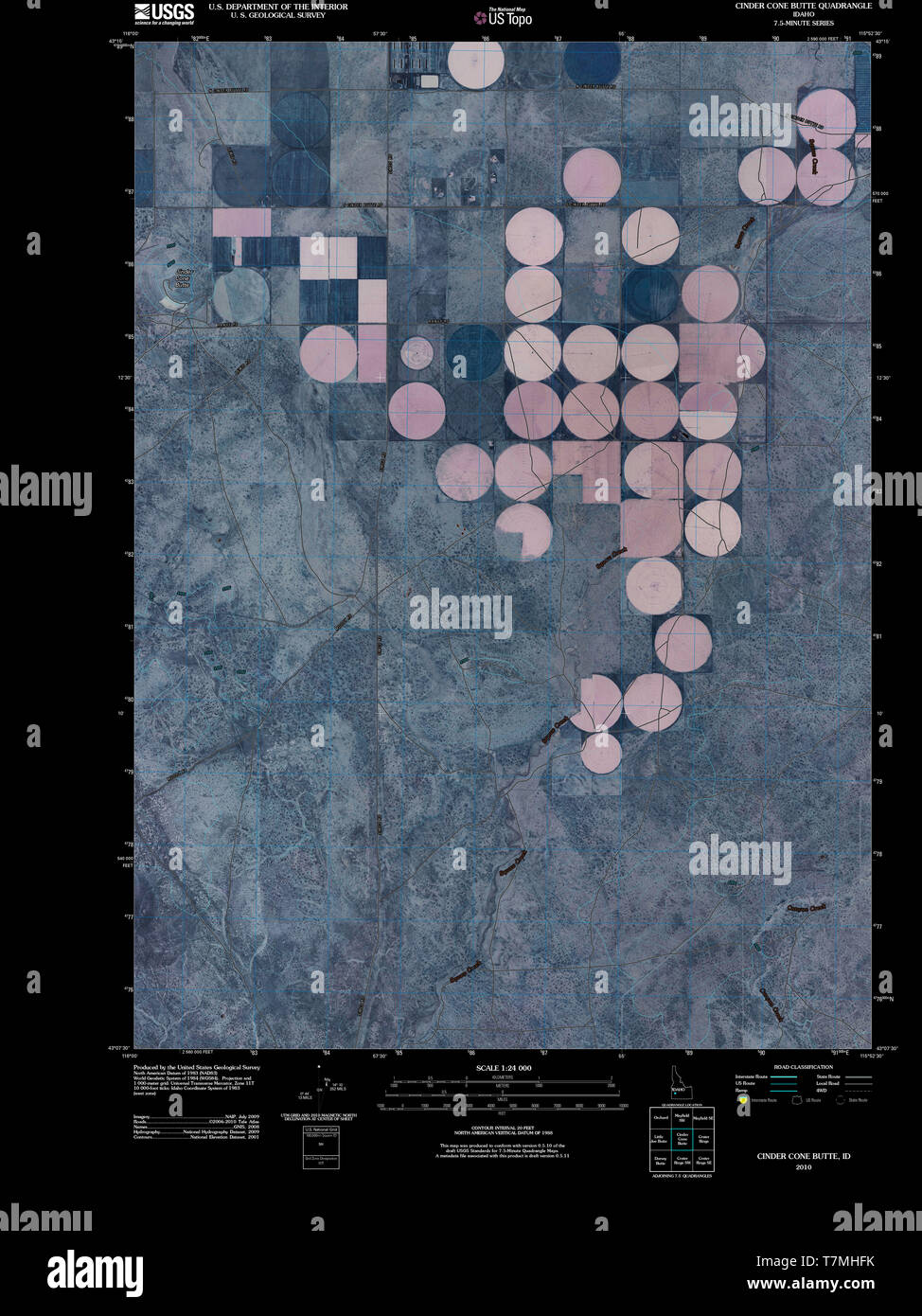 USGS TOPO Map Idaho ID Cinder Cone Butte 20101115 TM Inverted ...