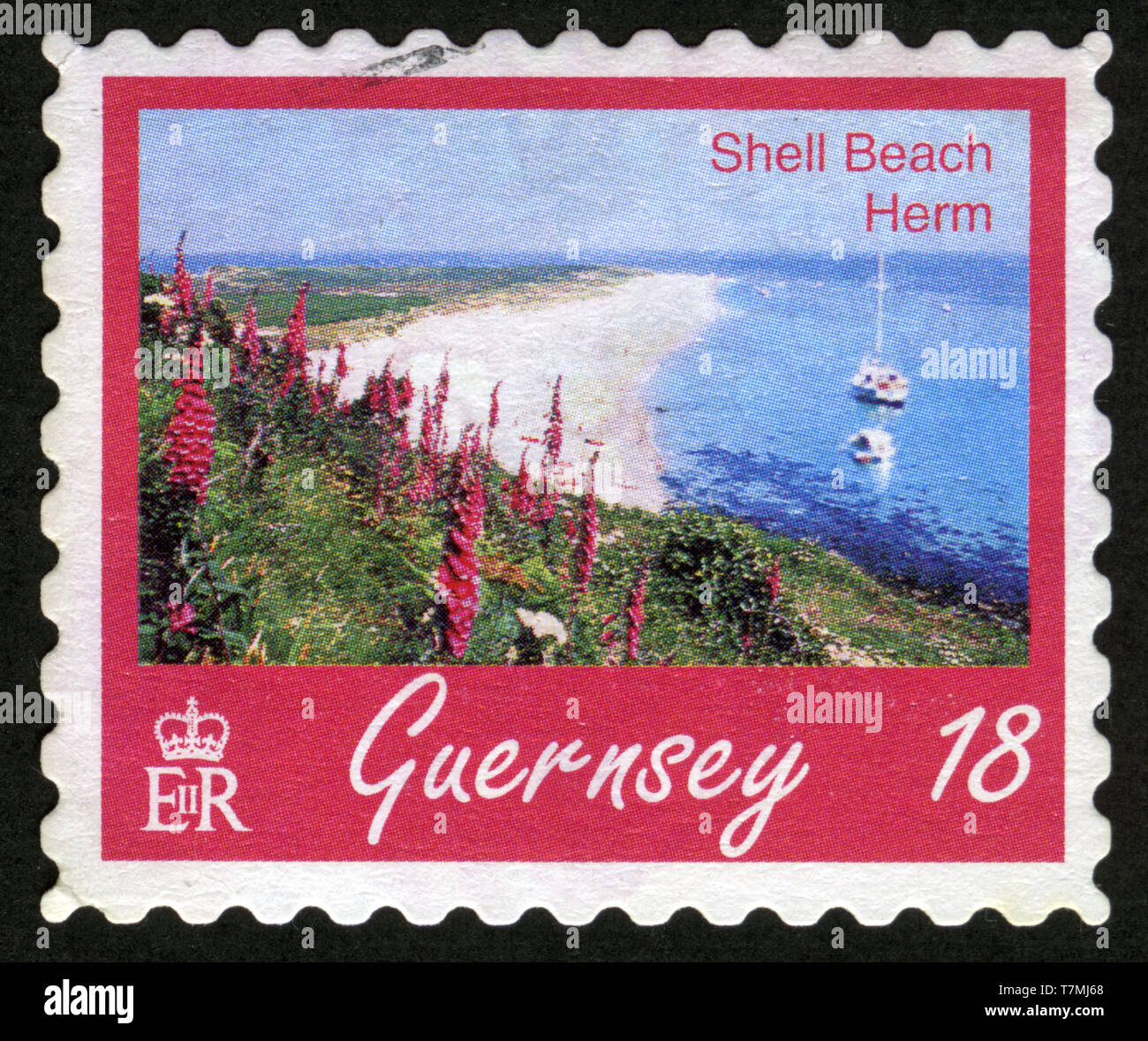 Stamp print in Guernsey Stock Photo Alamy