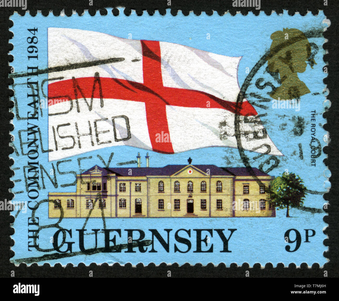 Stamp print in Guernsey,1984 Stock Photo Alamy
