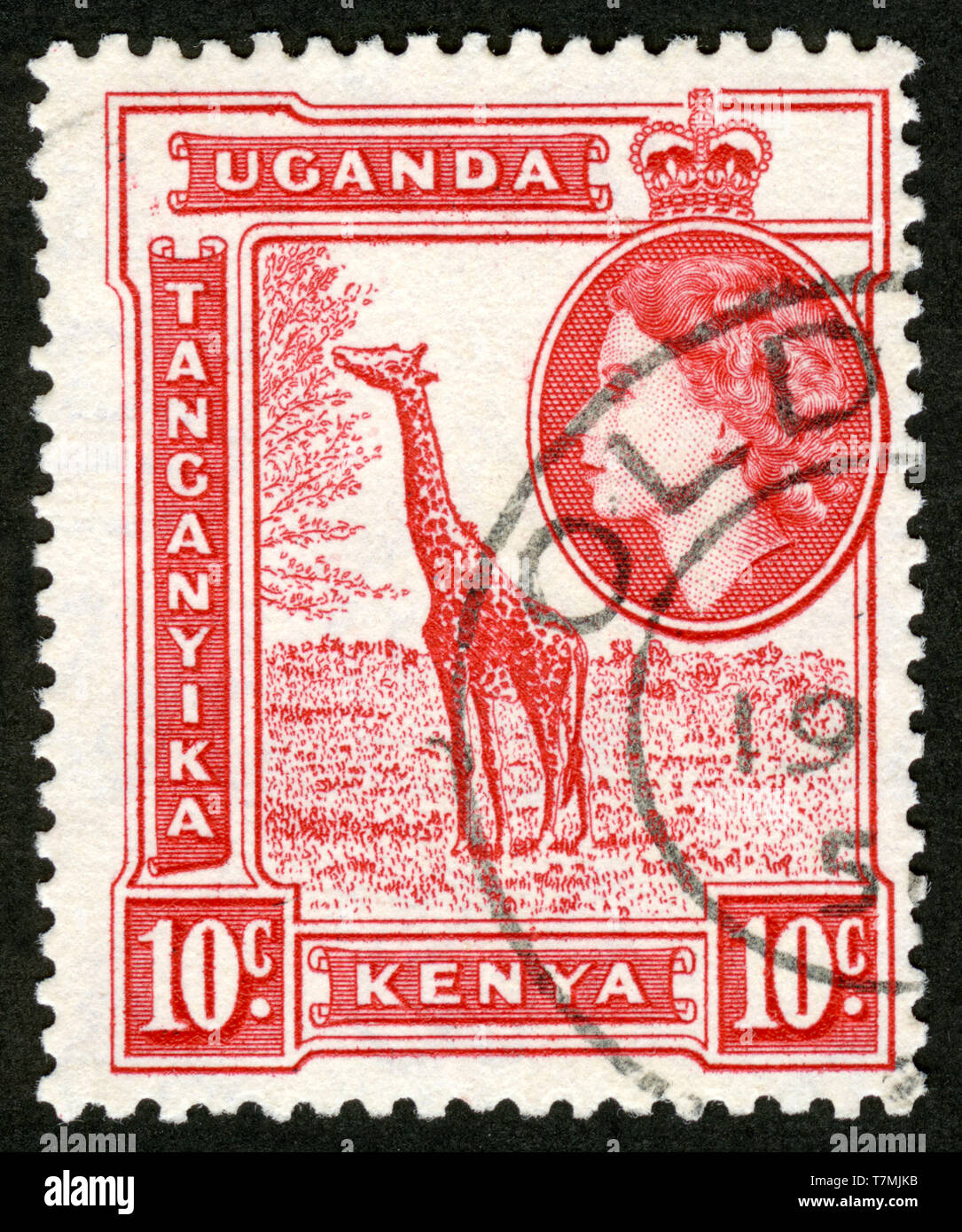 Stamp print in Uganda,Tanganyika,Kenya Stock Photo