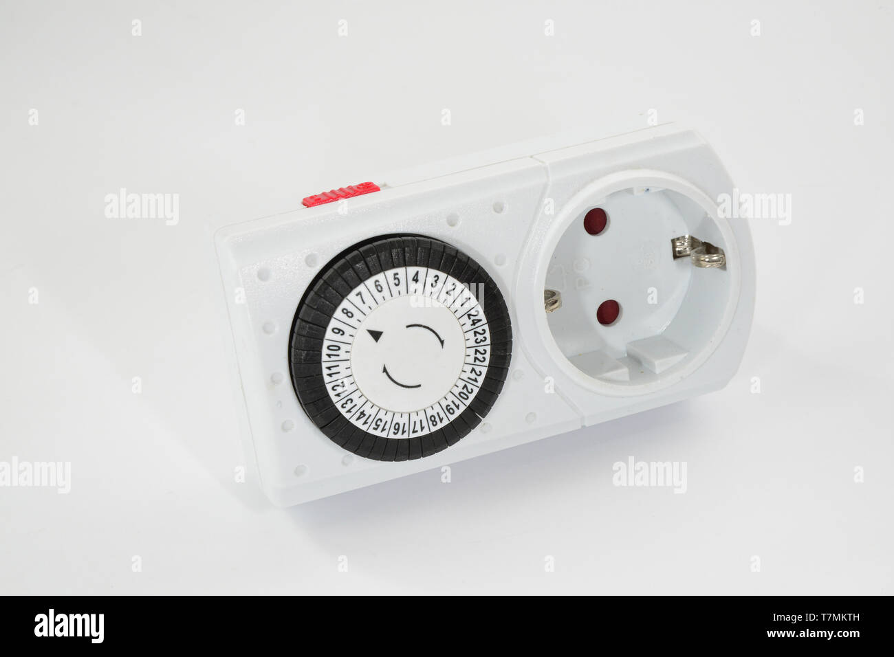 Timer which switches an electrical contact on or off at specified times. Germany Stock Photo
