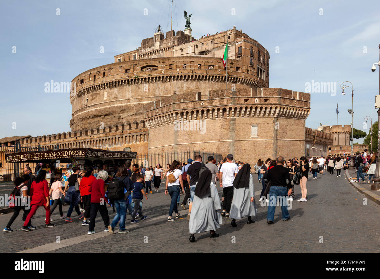 Castle of the Holy Angel or Castel Sant'Angelo or Hadrian's Mausoleum, Rome,Italy Stock Photo