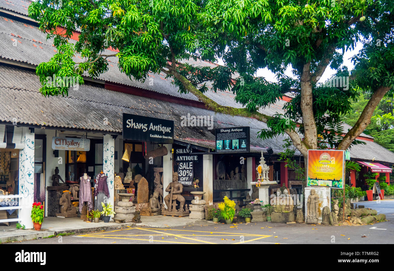 Antique and souvenir shops in Dempsey Hill Singapore. Stock Photo