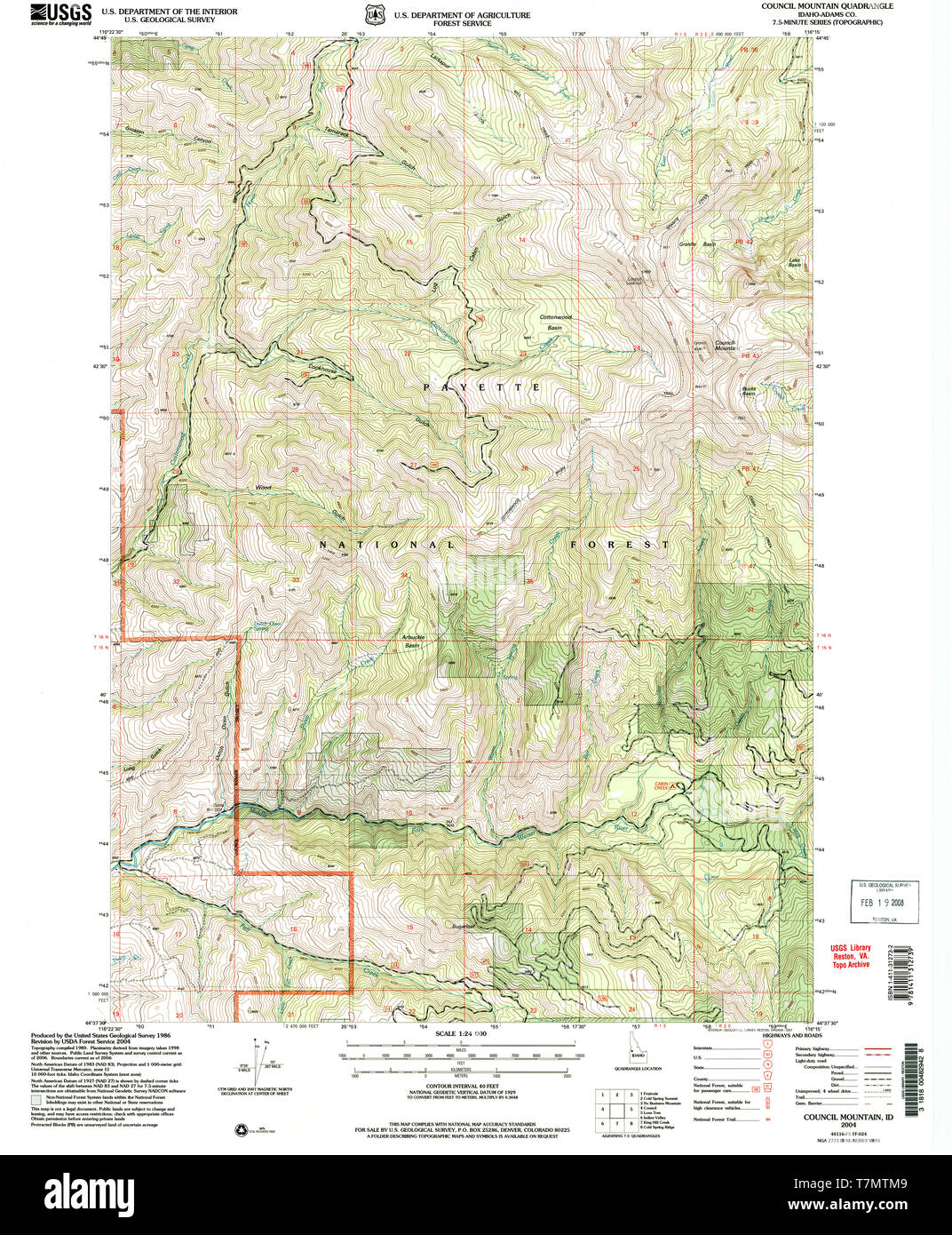 Map of Council Idaho Hi-Res Stock Photography