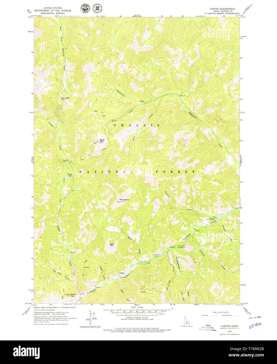 Custer idaho map hi-res stock photography and images - Alamy