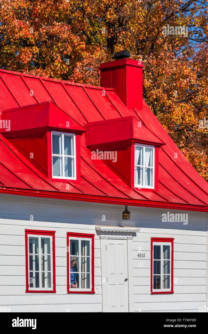 Canada, Quebec, Ile d'Orleans, SaintJean, traditional houses Stock