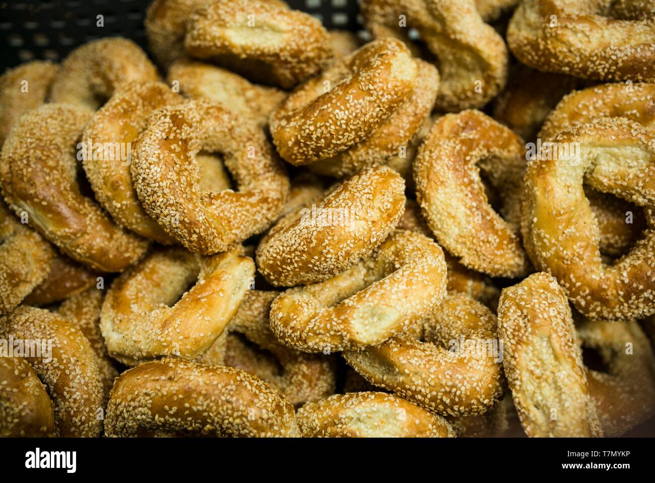 Canada, Quebec, Montreal, Montreal-style bagels Stock Photo