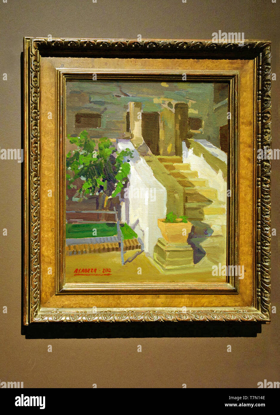 Escaleras del Museo Peréz Comendador-Leroux - Obra del pintor Alejandro Cabeza. Stock Photo
