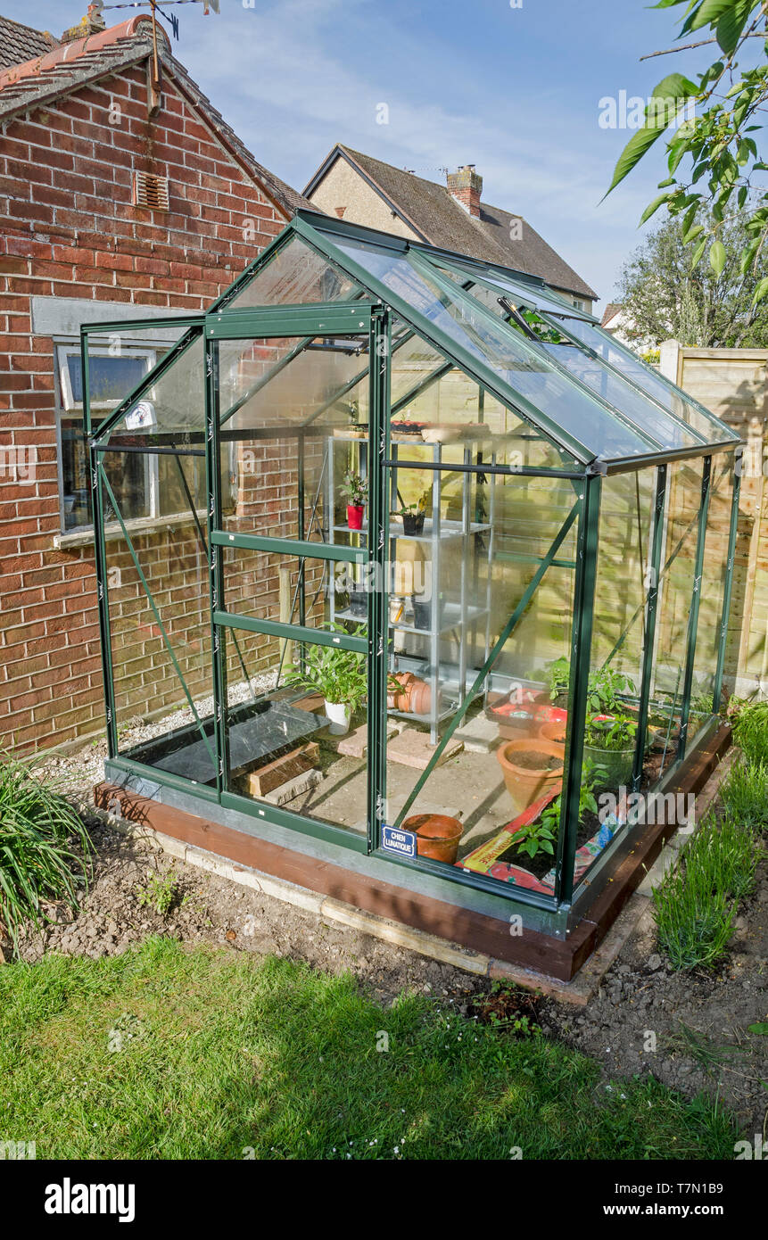 new greenhouse English garden Stock Photo