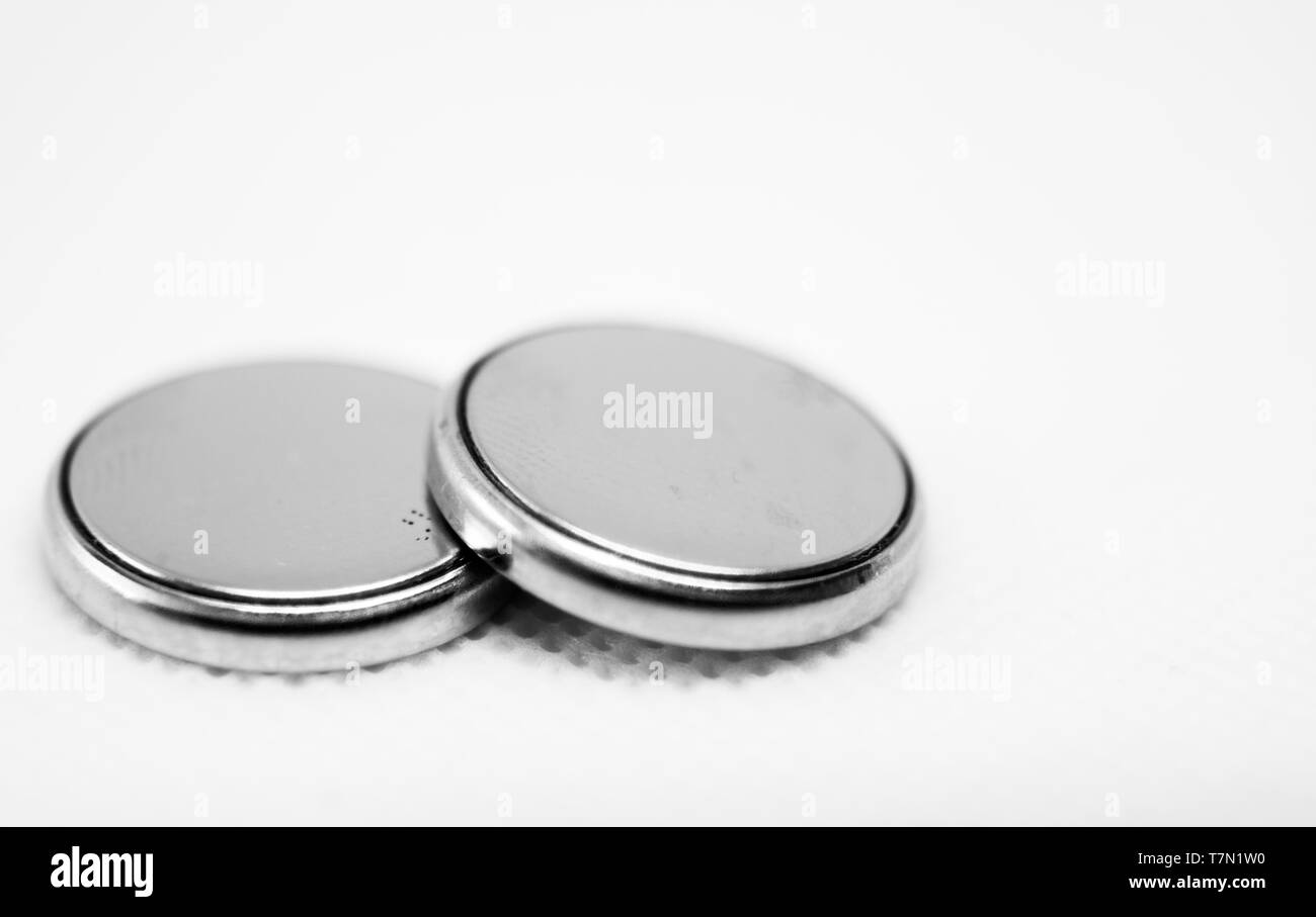 two batteries in black and white Stock Photo Alamy