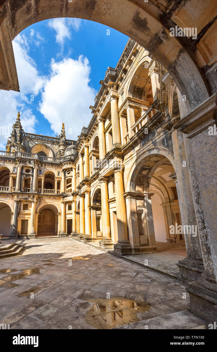 Visiting Convent of Christ in Tomar, Portugal Stock Photo